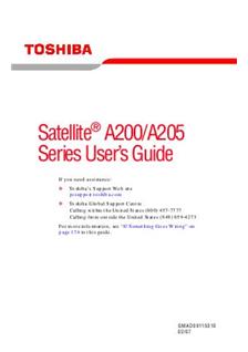 Toshiba Satellie Pro A200 manual. Camera Instructions.