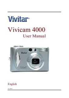 Vivitar ViviCam V 4000 manual. Camera Instructions.