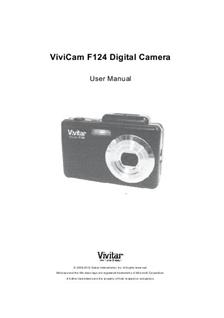 Vivitar Vivicam F124 manual. Camera Instructions.