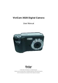Vivitar ViviCam X 028 manual. Camera Instructions.