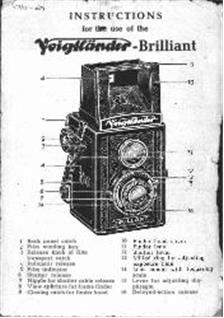 Voigtlander Brilliant manual. Camera Instructions.