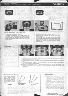 Yashica Electro 35 Mc Printed Manual