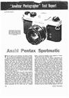 Pentax Spotmatic SP manual. Camera Instructions.