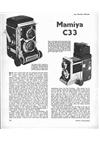 Mamiya C 33 manual. Camera Instructions.