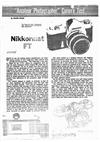 Nikon Nikkormat FT manual. Camera Instructions.