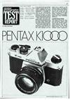 Pentax K 1000 manual. Camera Instructions.