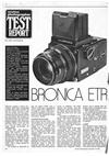 Bronica ETR manual. Camera Instructions.