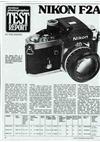 Nikon F 2 A manual. Camera Instructions.