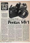 Pentax MV 1 manual. Camera Instructions.