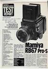 Mamiya RB 67 Pro S manual. Camera Instructions.