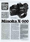 Minolta X 500 manual. Camera Instructions.