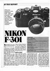 Nikon F 301 manual. Camera Instructions.