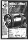 Tokina 35-300/4.5-6.7 manual. Camera Instructions.