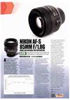 Nikon 85/1.8 manual. Camera Instructions.